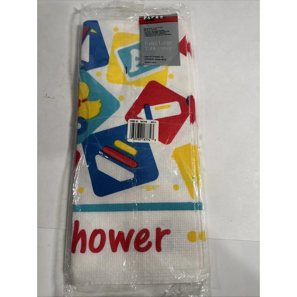 New/SEALED Vintage 1990's Baby Shower Disposable Paper Tablecloth